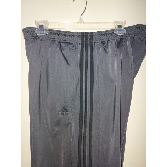 Adidas 3 Stripe Men's XL Sweatpants Straight Leg Athletic Zippered Ankles Gray - Picture 2 of 11